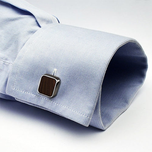 Manschettenknöpfe mit eingelegtem Edelholz