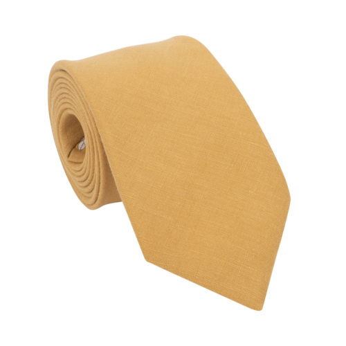 Senffarbene Leinen Krawatte