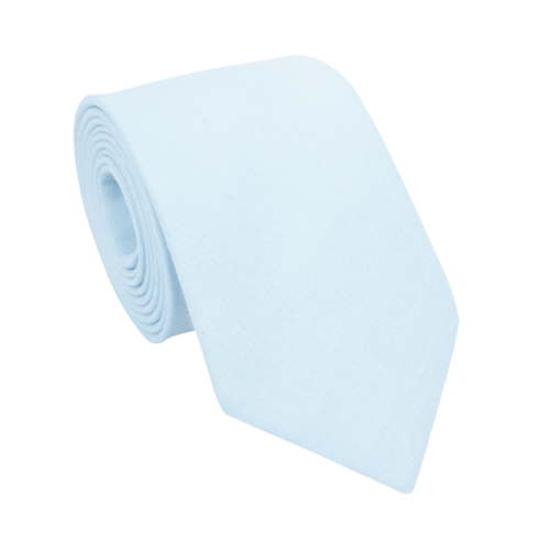 Himmelblaue Leinenkrawatte