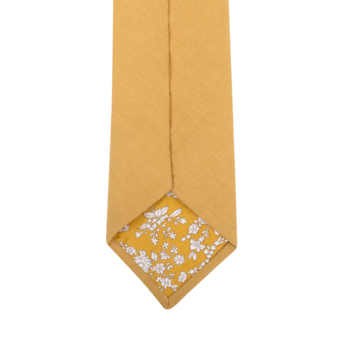 Senffarbene Leinen Krawatte